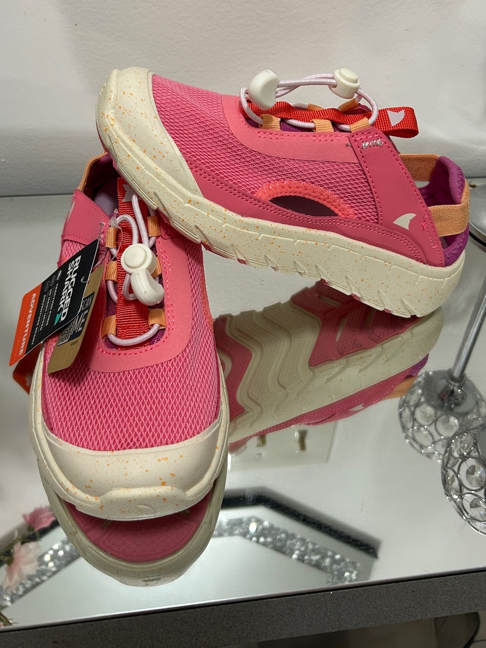 Rugged Shark Girls Pink Adventure Water Shoes Size 1 NWT